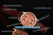 Patek Philippe Grand Complitcations Asia 6497 Manual Winding Rose Gold Case with Brown Leather Strap and Rose Gold Dial
