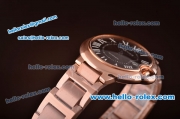 Cartier Ballon Bleu Asia 2813 Automatic Rose Gold Case/Strap with Black Dial - ETA Coating