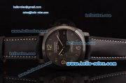 Panerai Luminor 1950 3 Days GMT PAM00441 Automatic PVD Case with Black Dial and Black Leather Strap