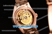 Rolex Datejust Swiss ETA 2671 Automatic Rose Gold Case with Yellow Dial Diamonds Markers and Rose Gold Bracelet (BP)