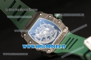 Richard Mille RM35-02 Carbon Fiber With Miyota 9015 Movement 1:1 Clone Green Rubber