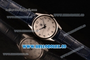 Tag Heuer Carrera Calibre 5 wiss ETA 2824 Automatic Steel Case with White Dial and Blue Leather Strap