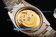 Rolex Oyster Perpetual Day Date Swiss ETA 2836 Automatic Movement Full Steel with White Dial and Diamond Markers/Bezel