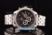 Breitling Bentley Barnato Racing Swiss Valjoux 7750-SHG Automatic Steel Case with Black Dial and Steel Strap