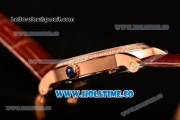 Cartier Rotonde De Miyota Quartz Rose Gold Case with White Dial Diamonds Bezel and Roman Numeral Markers