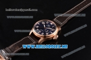 IWC Big Pilot Clone IWC 521111 Automatic Rose Gold Case with Blue Dial and Brown Leather Strap Arabic Numeral Markers