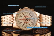 Breitling Montbrillant Swiss Valjoux 7750 Automatic Full Rose Gold with White Dial and Stick Markers Breitling Montbrillant Swiss Valjoux 7750 Automatic Full Rose Gold with White Dial and Stick Markers