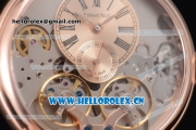 Audemars Piguet Jules Audemars Skeleton Tourbillon Asia ST25 Automatic Rose Gold Case Rose Gold Dial Roman Numeral Markers and Brown Leather Strap