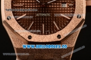 Audemars Piguet Royal Oak Clone Calibre AP 3120 Automatic Full Rose Gold with Brown Dial and Stick Markers (EF)