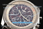 Breitling For Bentley Asia Valjoux 7750 Automatic Movement White Bezel with Brown Dial and SS Strap