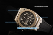 Audemars Piguet Royal Oak Offshore Chronograph Miyota Quartz Movement with Black Dial and White Marking-Black Rubber Strap