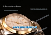 Rolex Datejust 37mm Swiss ETA 2836 Automatic Two Tone with White Dial and Stick Markers