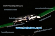 Cartier Ballon Bleu Swiss Quartz Steel Case with Green Leather Strap White Markers and Green Dial