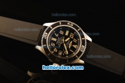 Breitling SuperOcean Swiss ETA 2836 Automatic Steel Case with Black Dial and Stick Markers- Black Rubber Strap
