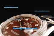 Rolex Datejust II Oyster Perpetual Automatic Movement Steel Case with Diamond Markers and Stainless Steel Strap