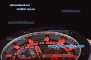 Hublot Big Bang Manchester United Swiss Valjoux 7750 Automatic Rose Gold Case with PVD Bezel and Skeleton Dial-Black Rubber Strap