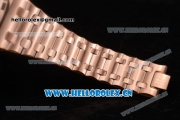 Audemars Piguet Royal Oak Offshore Seiko VK67 Quartz Rose Gold Case/Bracelet with Arabic Numeral Markers and Black Dial