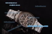 Rolex Daytona Chronograph Swiss Valjoux 7750 Automatic Brushed Full PVD and Black Dial