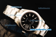 Rolex Datejust Oyster Perpetual Automatic Movement Full Steel with Black Dial and White Stick Markers