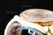 Rolex Day-Date Oyster Perpetual Automatic Full Gold with Diamond Bezel and White Dial