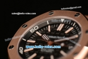 Audemars Piguet Royal Oak Offshore Diver Swiss ETA 2824 Automatic Rose Gold Case with Black Rubber Strap and Black Dial - 1:1 Original