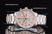 IWC Portuguese Chrono Japanese Miyota OS10 Quartz Stainless Steel Case with Stainless Steel Strap and White Dial