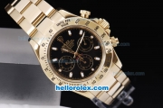 Rolex Daytona Chronograph Automatic Movement Full Gold Case/Strap with Black Dial