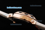Chopard Happy Sport Quartz Movement Rose Gold Case with Diamond Bezel and White Rubber Strap-Lady Model