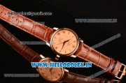 Omega De Ville Co-Axial Swiss ETA 2824 Automatic Rose Gold Case with Champagne Dial and Roman Numeral Markers