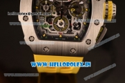 Richard Mille RM11-03 Swiss Valjoux 7750 Automatic Steel Case Skeleton Dial With Arabic Numeral Markers Yellow Rubber Strap(KV)