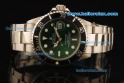 Rolex Submariner Automatic Movement Steel Case and Strap with Green Dial and Black Bezel