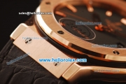 Hublot Class Fusion Swiss ETA 2824 Automatic Rose Gold Case with Black Dial and Black Leather Strap-1:1 Original