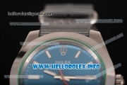 Rolex Milgauss Asia Automatic Steel Case with Blue Dial and Grey Nylon Strap - White Stick Markers