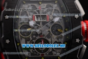 Richard Mille RM 11-03 Swiss Valjoux 7750 Automatic PVD Case with Skeleton Dial and Red Rubber Strap Arabic Numeral Markers