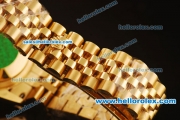 Rolex Datejust Swiss ETA 2836 Automatic Full Gold with Diamond Bezel and White MOP Dial-Silver Roman Markers