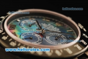 Rolex Daytona Chronograph Swiss Valjoux 7750 Automatic Movement PVD Case with Blue MOP Dial and PVD Strap