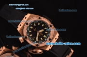 Hublot King Power Oceanographic 4000 Swiss Valjoux 7750 Automatic Rose Gold Case with Black Dial and Green Stick Markers 1:1 Original