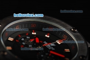 Hublot Big Bang Chronograph Miyota Quartz Movement PVD Case with Black Dial and Red Stick Markers