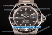 Rolex Submariner Swiss ETA 2836 Automatic Steel Case/Bracelet with White Dot Markers and Black Dial (BP)