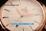 Omega De Ville Tresor Master Co-Axial Clone 8800 Automatic Rose Gold Case with White Dial and Brown Leather Strap - (YF)