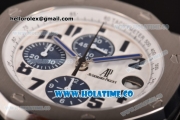 Audemars Piguet Royal Oak Offshore Navy Chronograph Swiss Valjoux 7750 Automatic Steel Case with White Dial and Blue Markers - 1:1 Best Edition (JF)