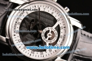 Vacheron Constantin Malte Asia ST25 Automatic Steel Case with Black Leather Strap and White/Black Dial