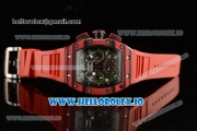 Richard Mille RM 11-03 Swiss Valjoux 7750 Automatic Ceramic Case Black Dial With Arabic Numeral Markers Red Rubber Strap