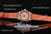 Vacheron Constantin Metiers D Art Miyota OS2035 Quartz Rose Gold Case with Beige Dial and Brown Leather Strap