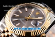 Rolex Datejust II Asia 2813 Automatic Two Tone Case/Bracelet with Stick Markers and Grey Dial (BP)