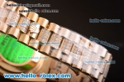 Rolex Day-Date Swiss ETA 2836 Automatic Movement Full Rose Gold with Diamond Bezel/Strap and MOP Dial