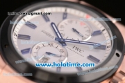IWC Ingenieur Asia ST Automatic Rose Gold Case with Black Rubber Strap White Dial and PVD Bezel