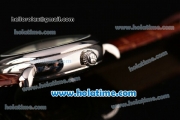 Vacheron Constantin Patrimony Tourbillon Asia ST22 Automatic Steel Case with Brown Leather Strap White Dial