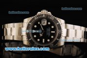 Rolex Submariner Automatic Movement Full Steel with Ceramic Bezel and background transparent - Black Dial