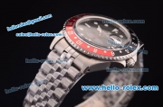 Rolex GMT Master Vintage Asia 2813 Automatic Full Steel with Black/Red Bezel and Black Dial-White Markers